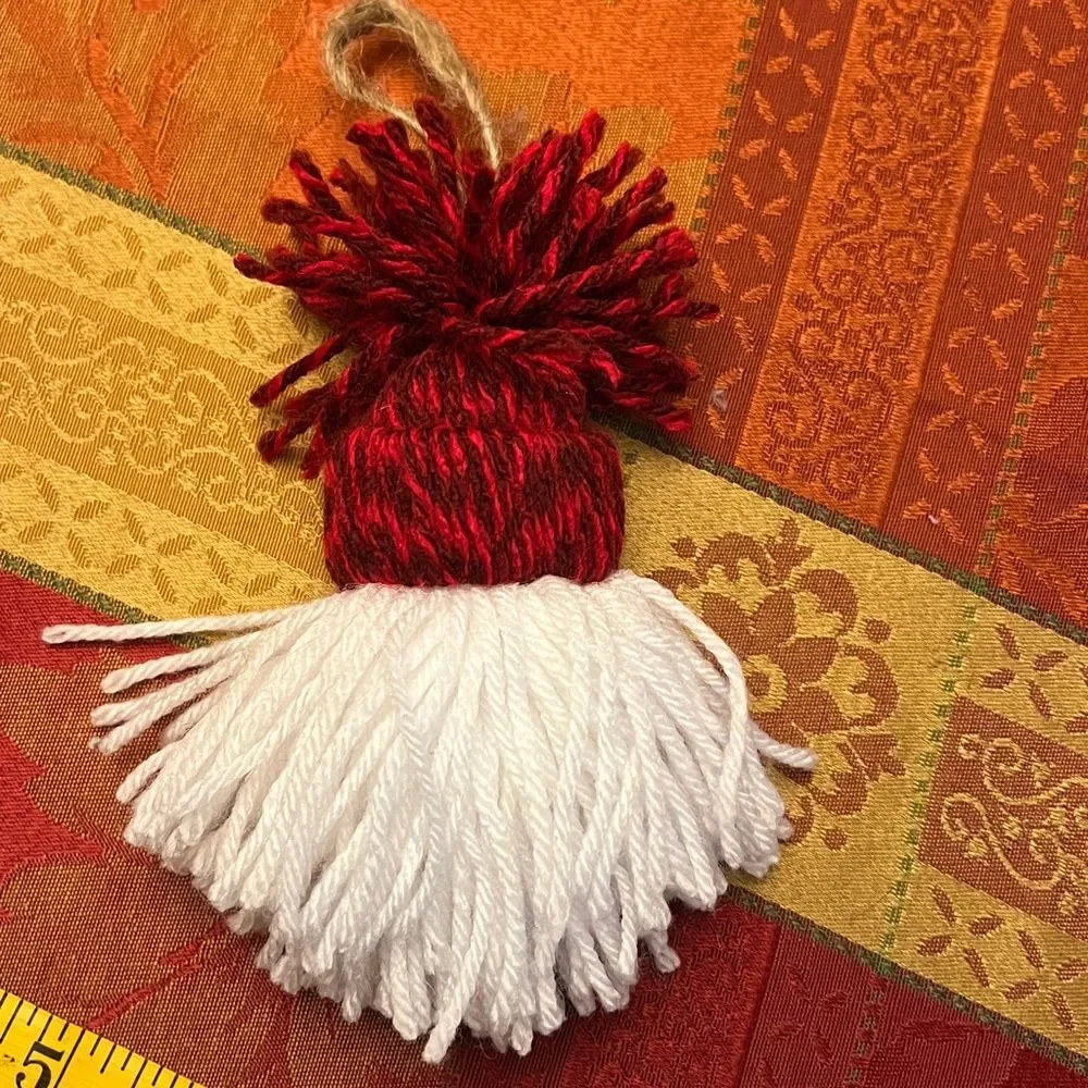 Handmade Yarn Gnome Ornament